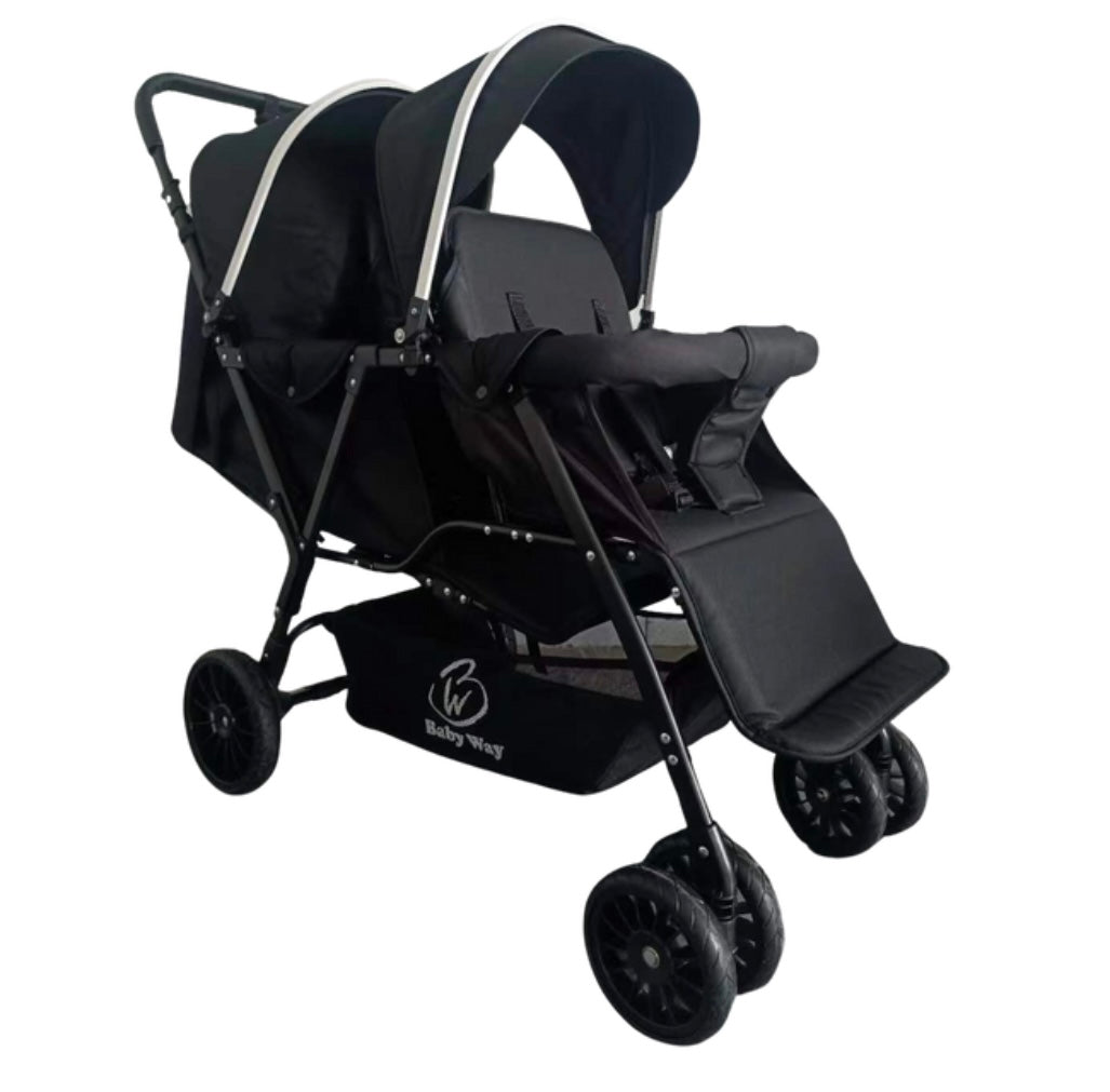 Tandem Double Stroller with Rain Cover