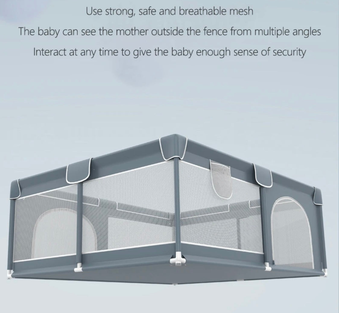 Multifunctional Baby Play Pen with Basketball Hoop