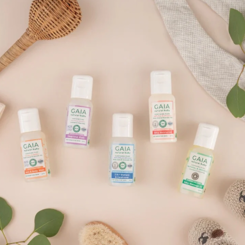 GAIA Natural Baby Starter Kit – Travel Size Essentials (5 x 50ml)