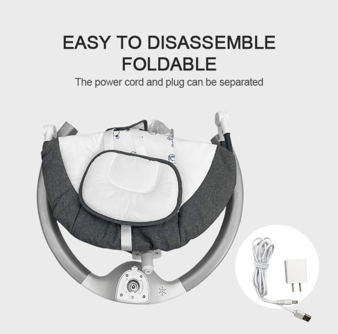 2-in-1 Electric Baby Rocker Swing / Bouncer & Dining Seat with Food Tray and Remote