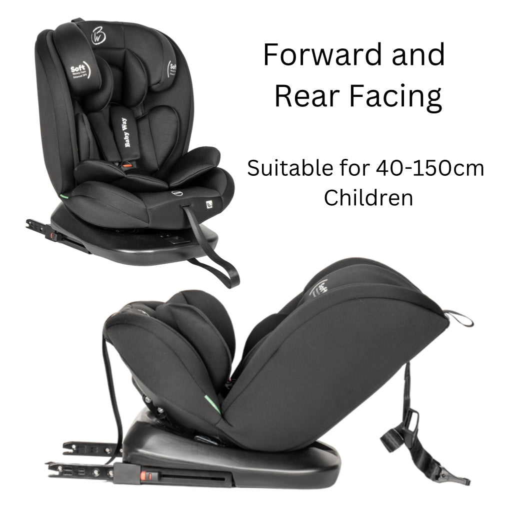 All-Rider 360 Rotating Convertible i-Size Car Seat with ISOFIX and Top Tether BLACK