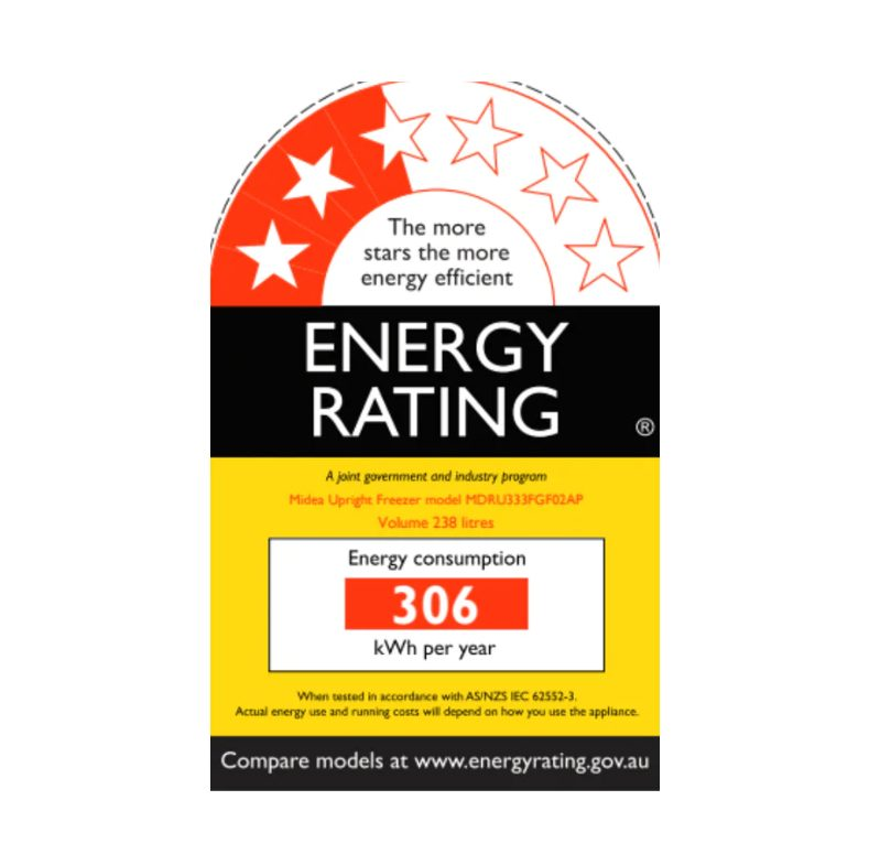 Midea 238L Upright Fridge/Freezer