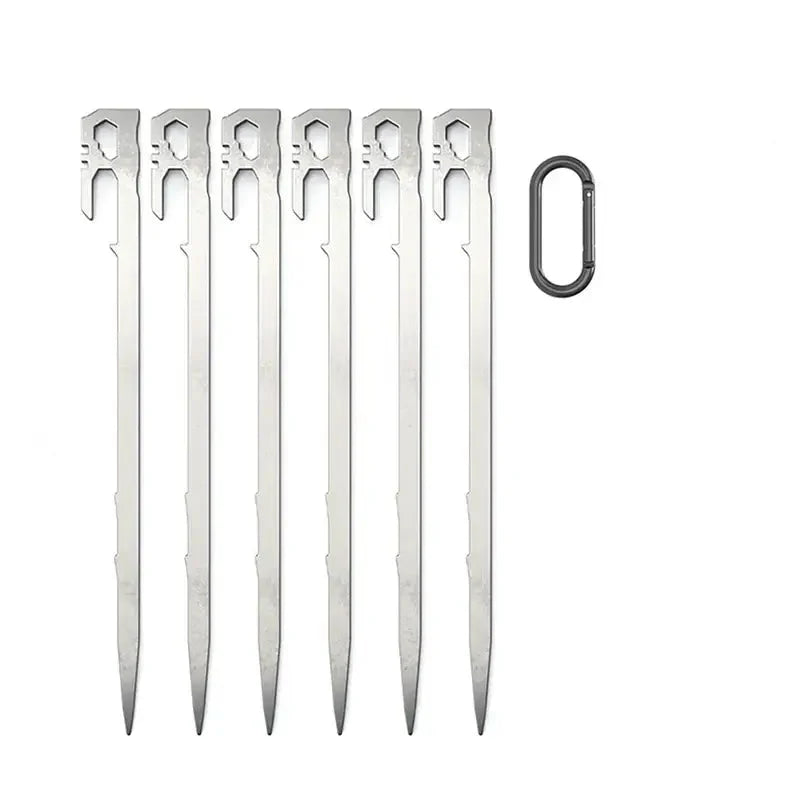 28cm Stainless Steel Camping Tent Stakes (Pack of 6)