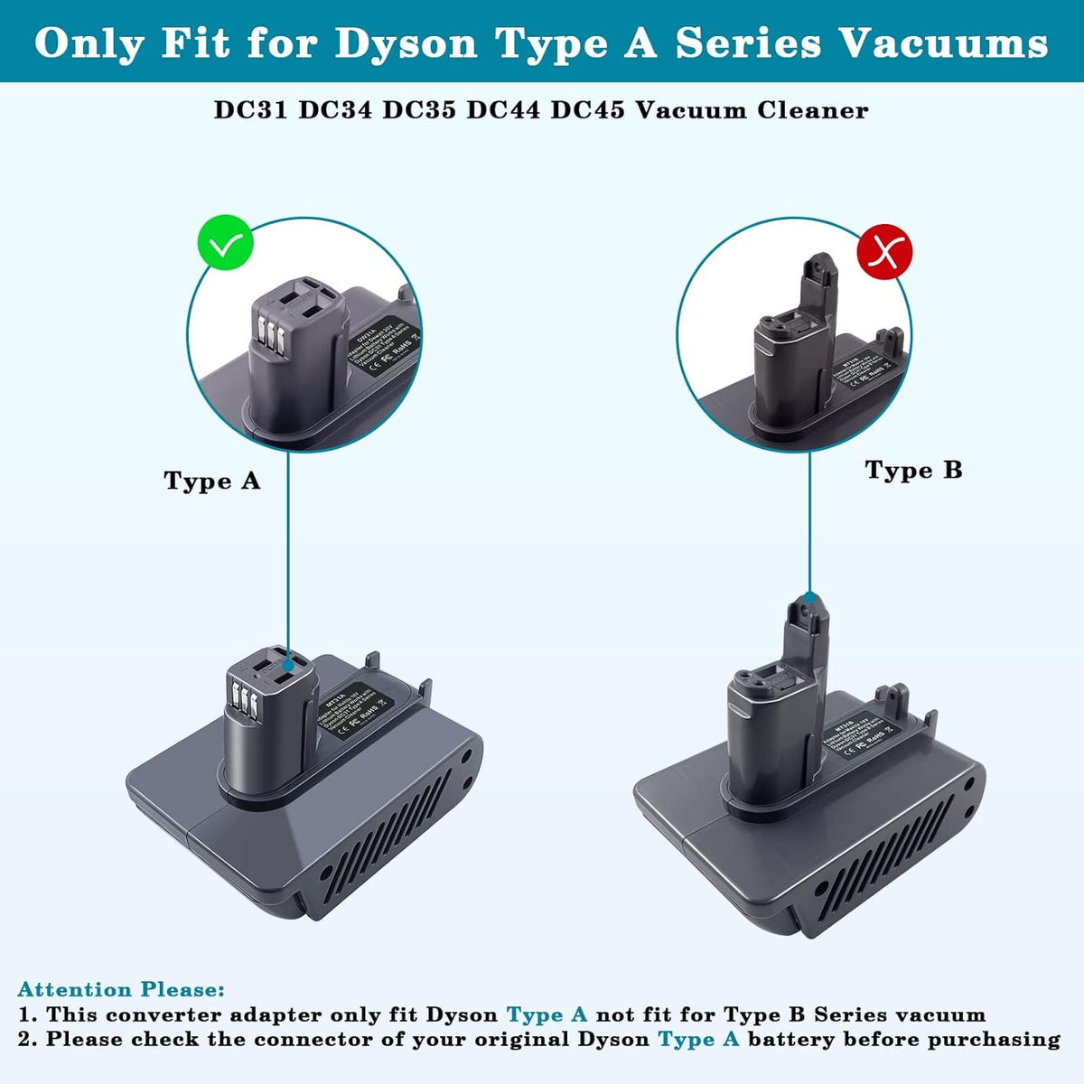 Makita 18V Battery To Dyson DC31 Type A Adapter Converter