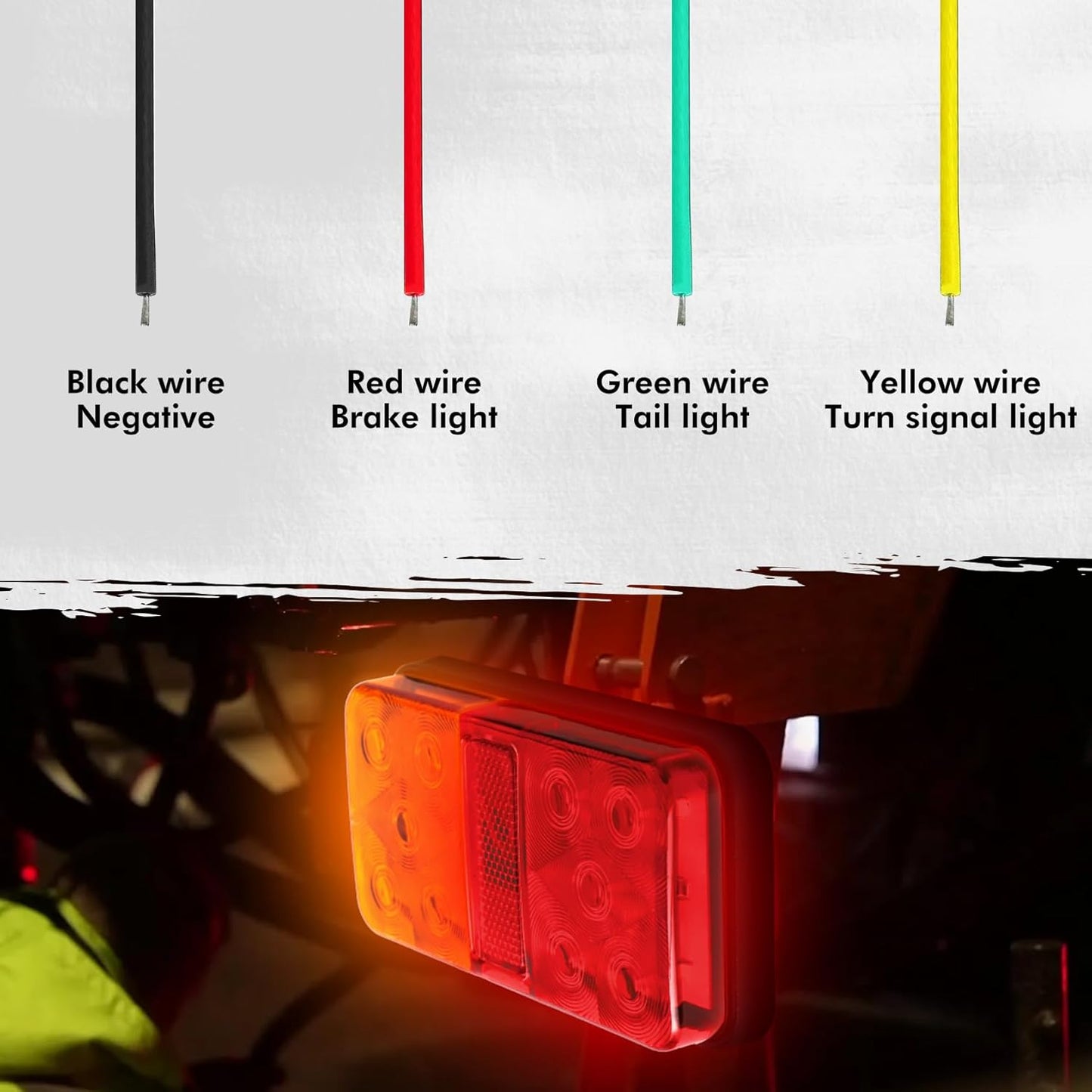 LED Trailer Tail Light Kit Pair Plug 8m 5 Core Wire Caravan Ute 7 Pin Flat Set
