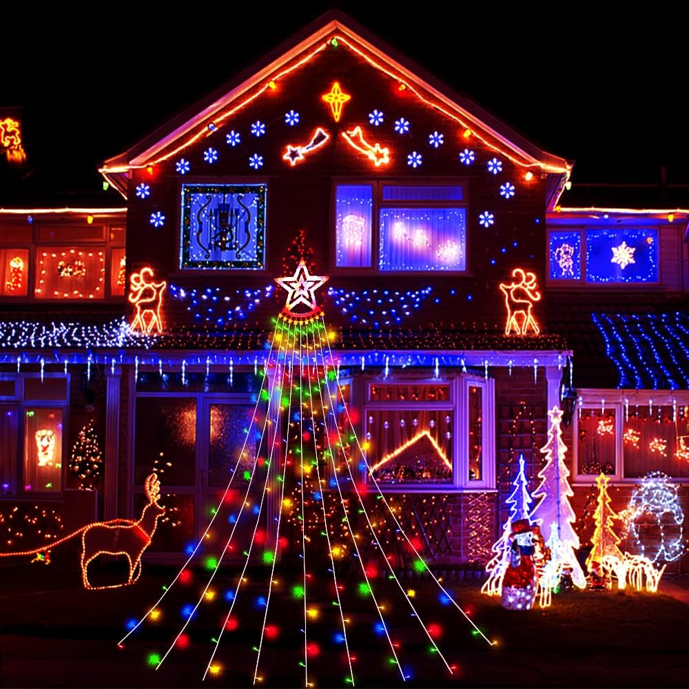 Solar Light Waterfall Light Christmas Lights