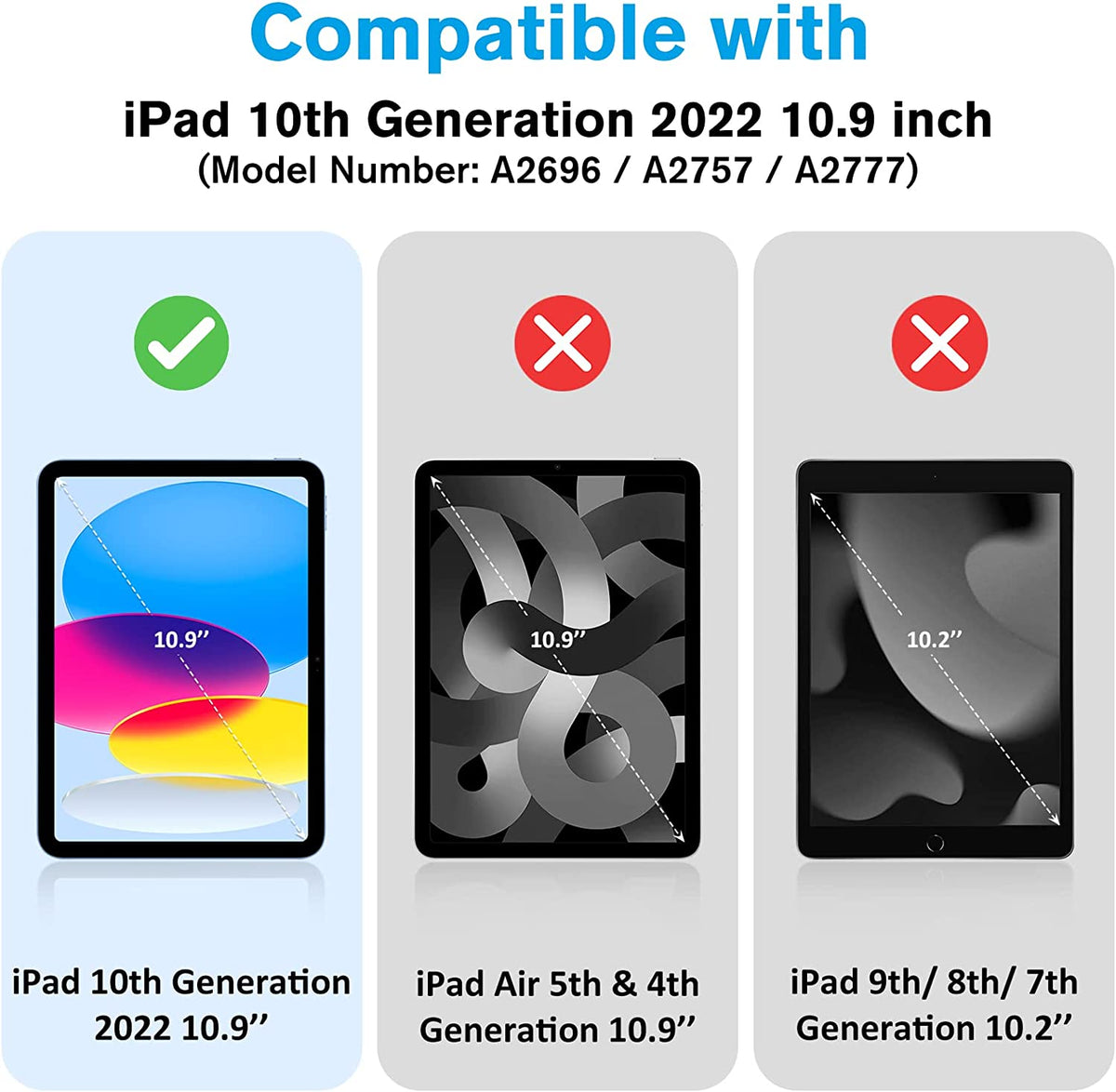 iPad 10.9" Case (10th Gen 2022), iPad 11 (A16 2025) with Pencil Holder