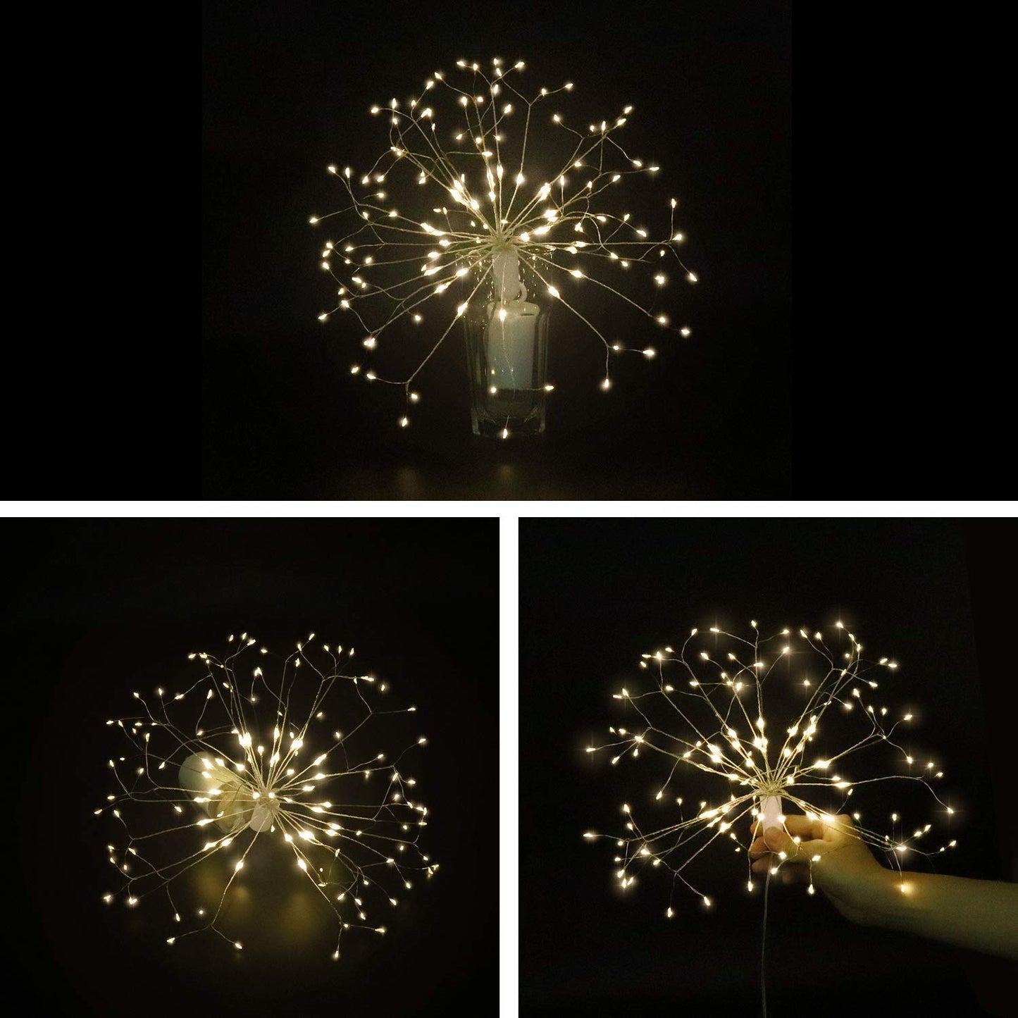 198 LED Hanging Starburst Firework Fairy String Light Lamp Party Xmas Decro