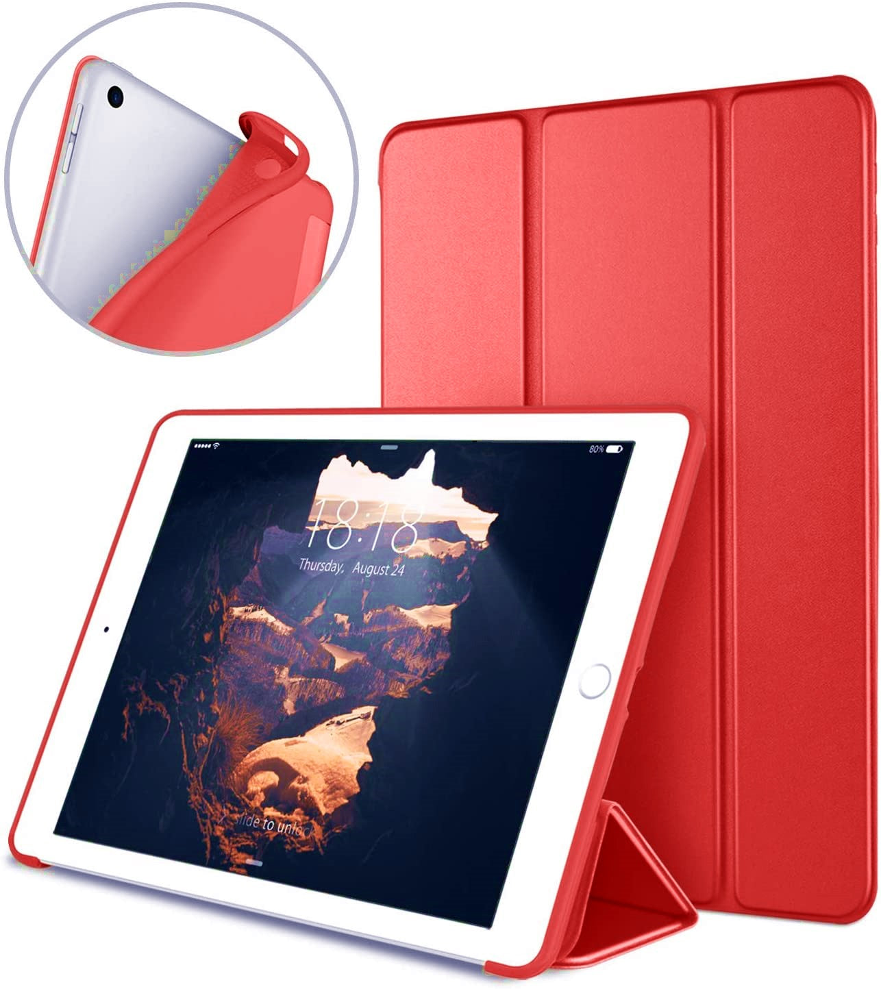 iPad Pro 11 2020 Case Soft Gel Back Fold PU Leather Folio Case Cover