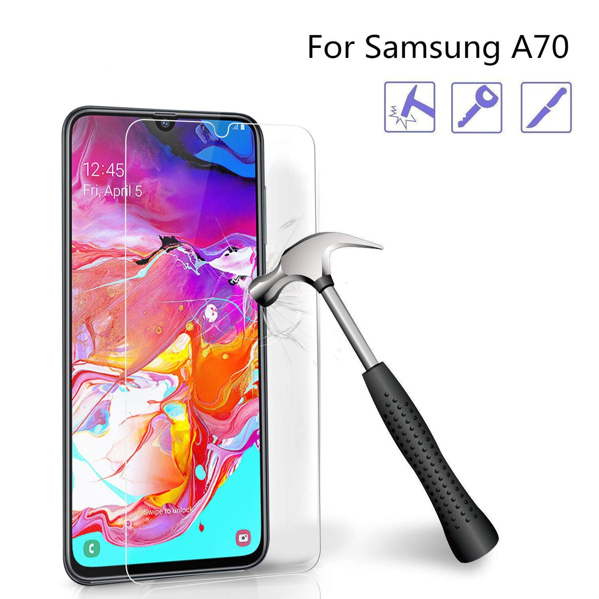 For Samsung A70 Tempered Glass Screen Protector - salelink.co.nz