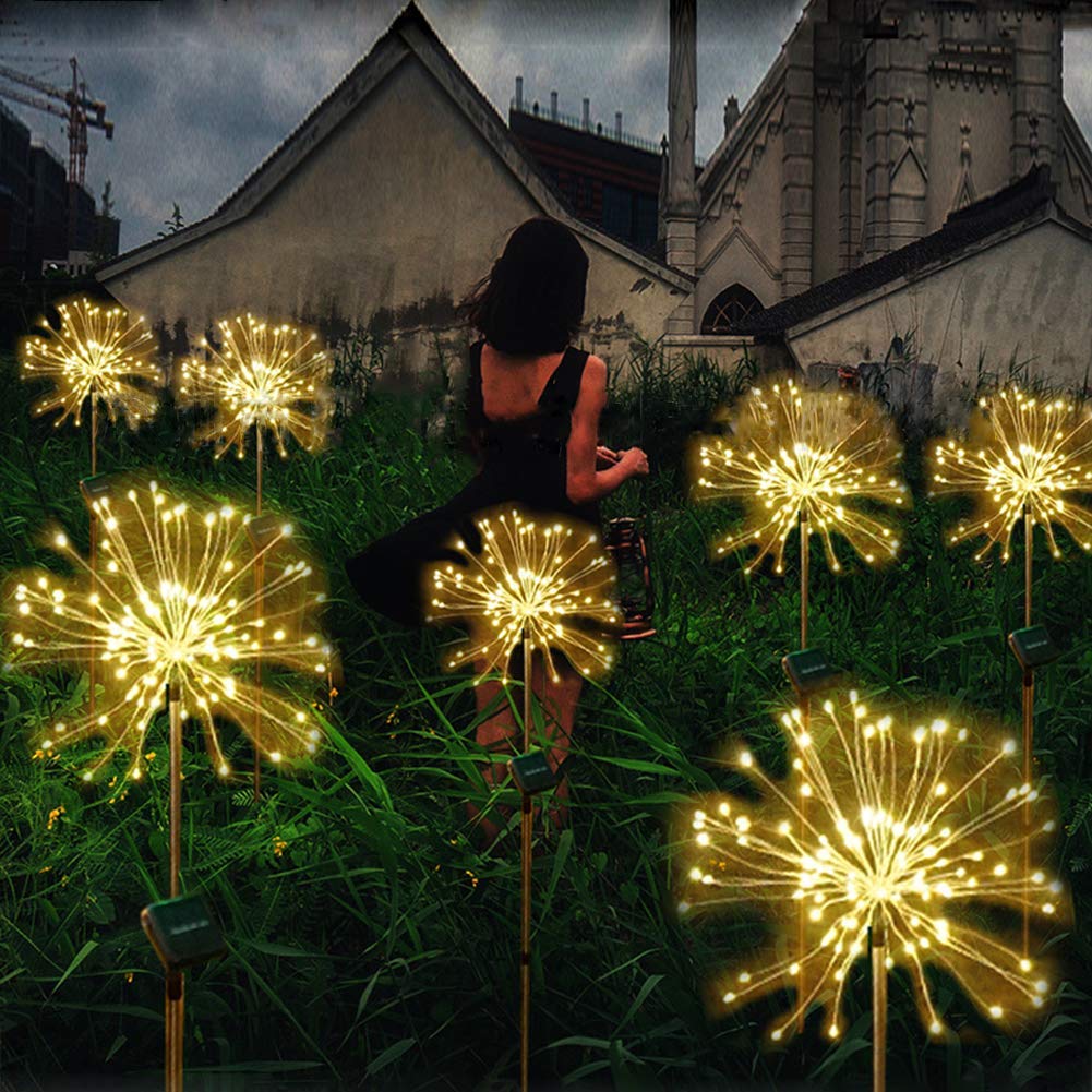2 Pack Solar LED Firework Garden Lights Outdoor