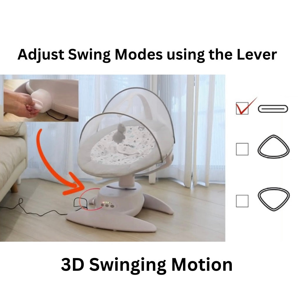 The Orbit 3D Advanced Baby Swing Rocker Soother Seat- Khaki