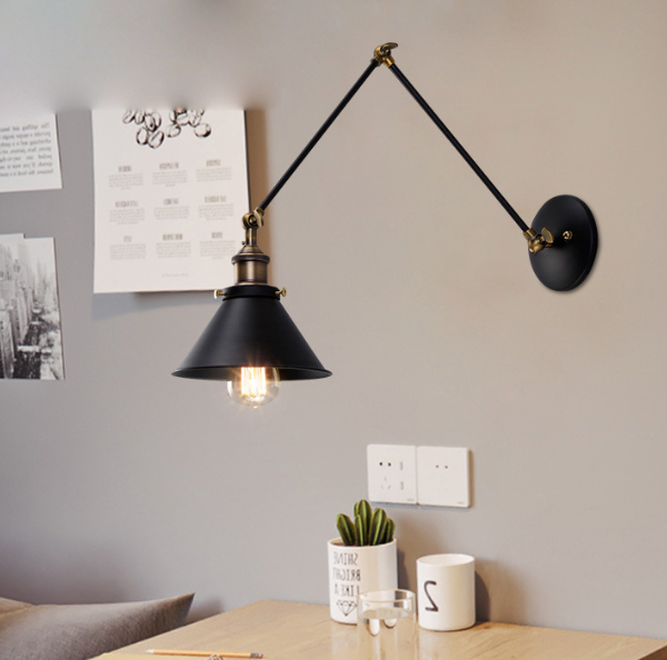 Vintage Retro Industrial Arm Sconce Wall Light Lamp Fixture Fitting