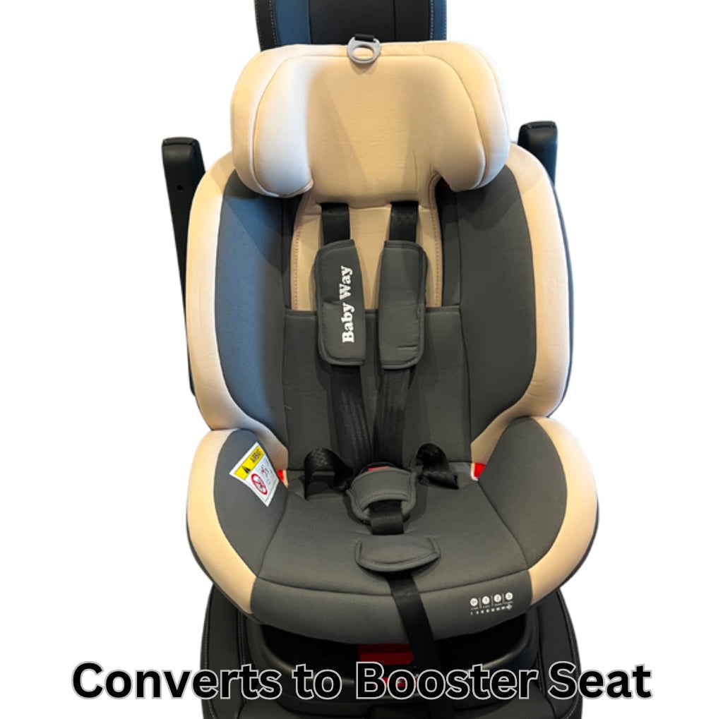 SafeHalo 360 Rotating and Convertible Car Seat with ISOFIX for All Ages - KHAKI