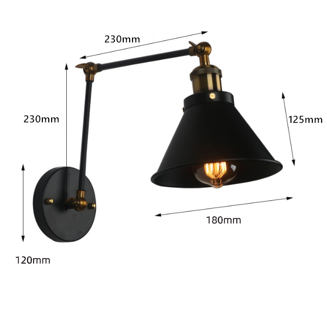 Vintage Retro Industrial Arm Sconce Wall Light Lamp Fixture Fitting