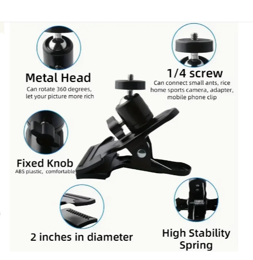 2PCS Spring Clamp Mount with 360-Degree Rotating