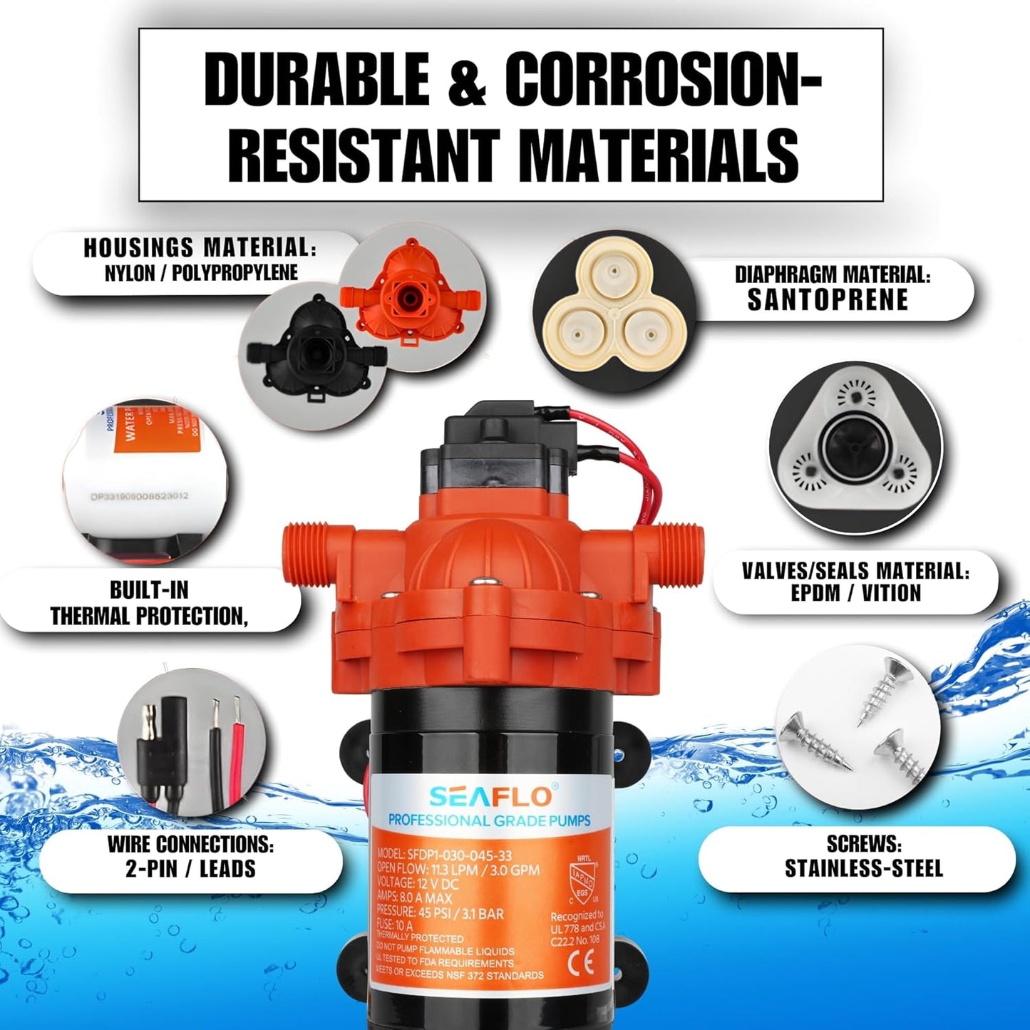 12V Seaflo Diaphragm Water Pump