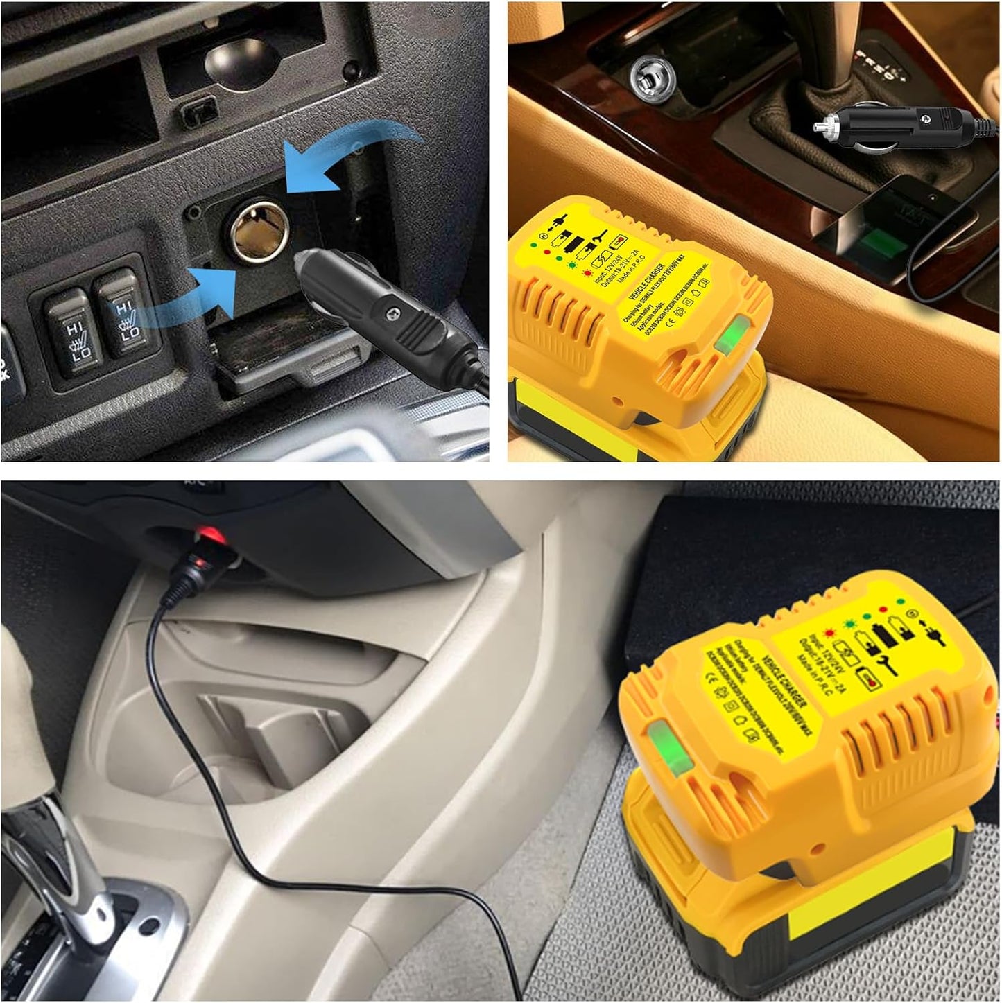Car Charger for Dewalt 18V 20V Battery Car Charger Cigarette Lighter