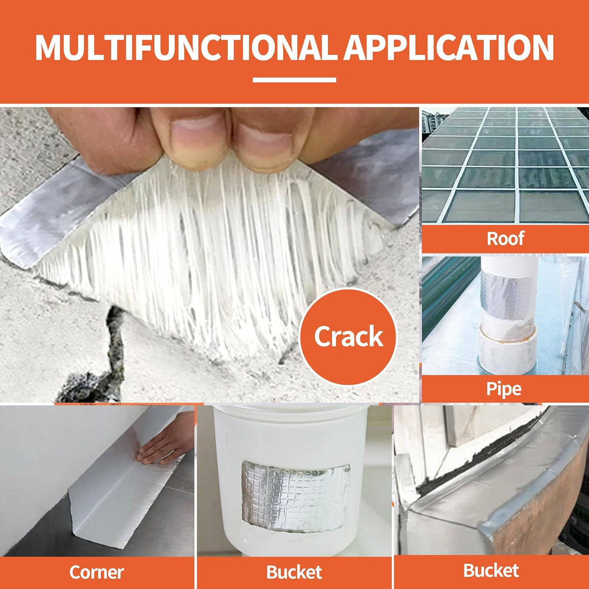 10cmx5M Waterproof Tape Butyl Seal Rubber Roof Repair Aluminum Foil Tape - salelink.co.nz