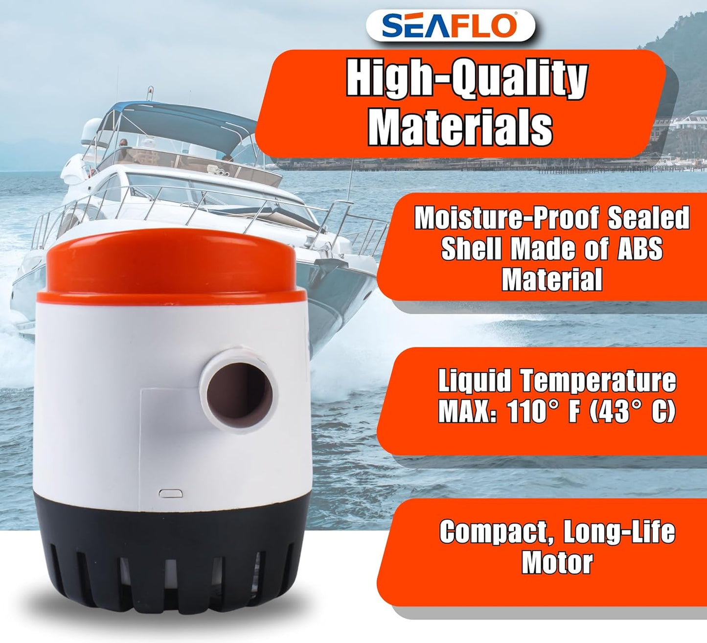 12V 750GPH Seaflo Automatic Submersible Bilge Pump