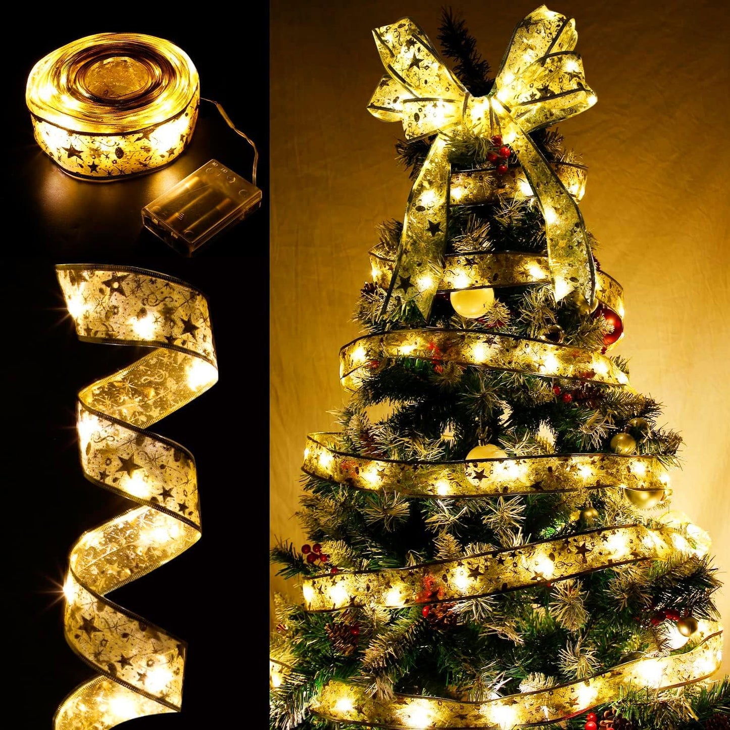 LED Gold Ribbon String Light 10M Christmas Light