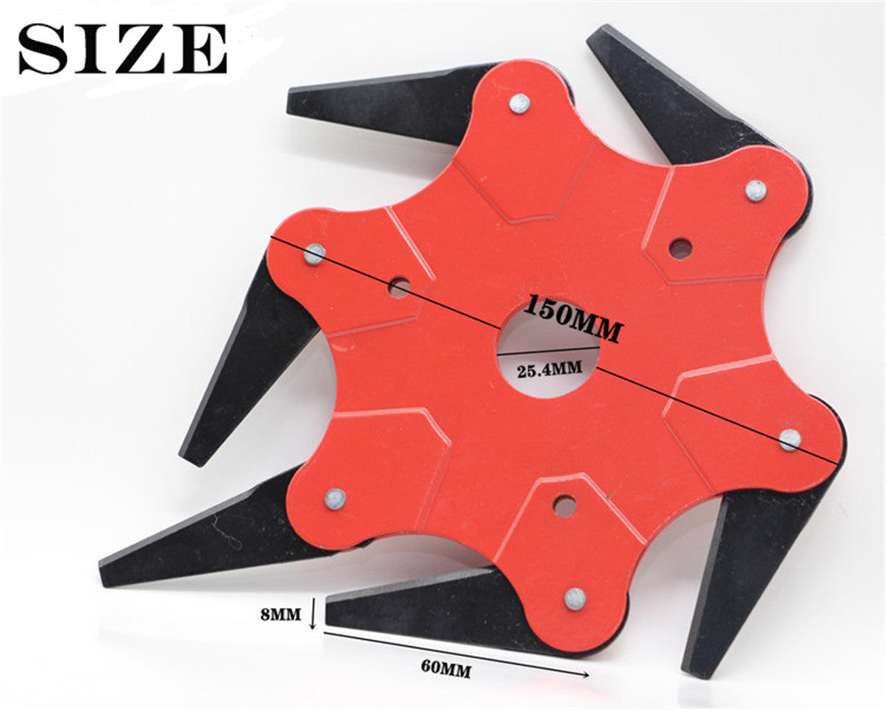 Universal 6 Steel Blades Razors Grass Weed Brush Cleaner Trimmer Head Cutter