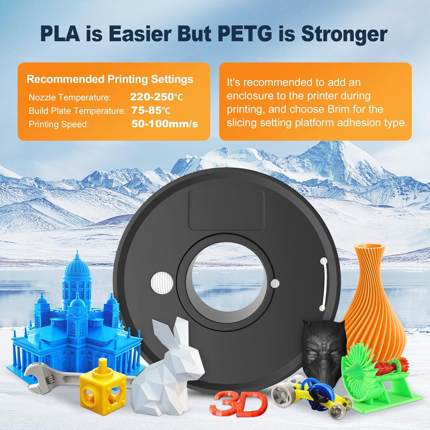 1KG PETG 1.75mm 3D Printer Printing Filament - White - salelink.co.nz