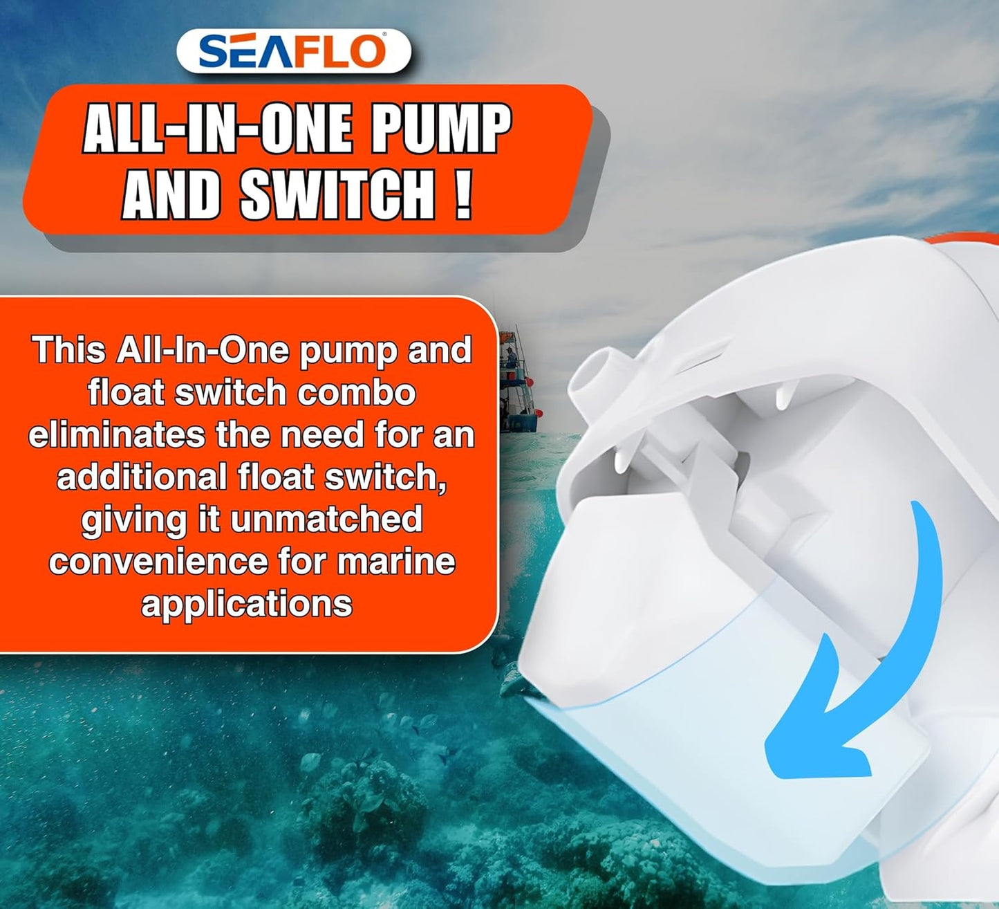 12V 750GPH Seaflo Automatic Submersible Bilge Pump