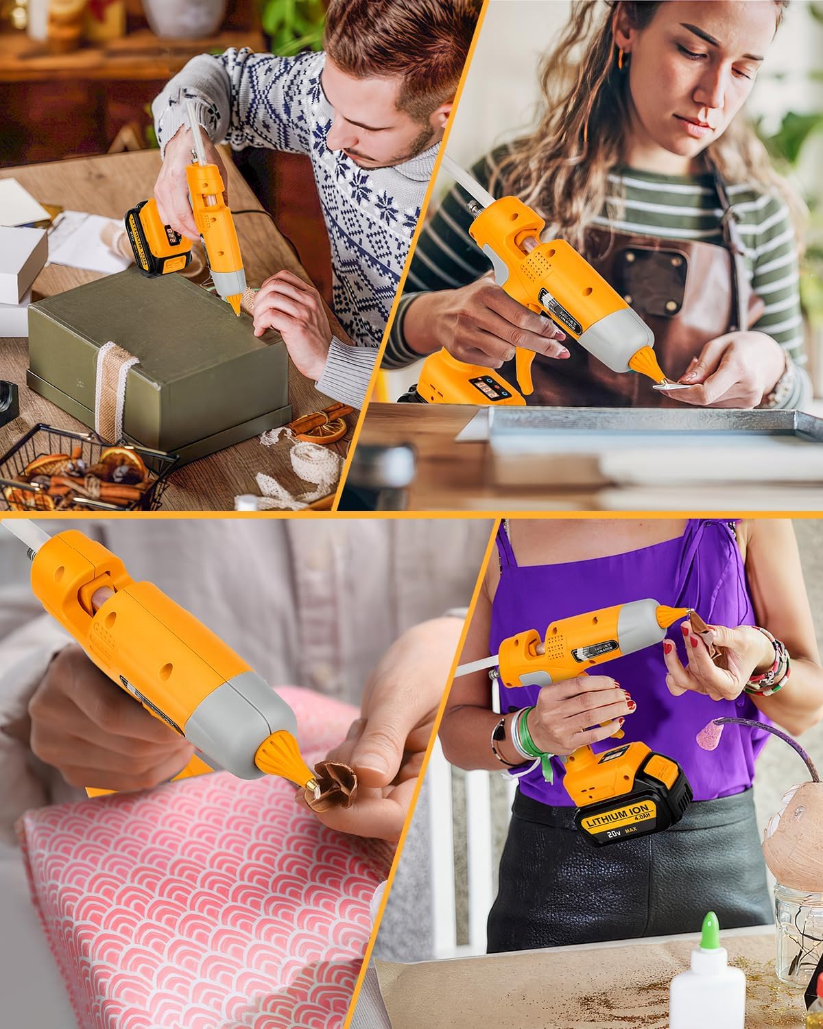 Cordless Hot Glue Gun Compatible with DeWalt 18V Battery