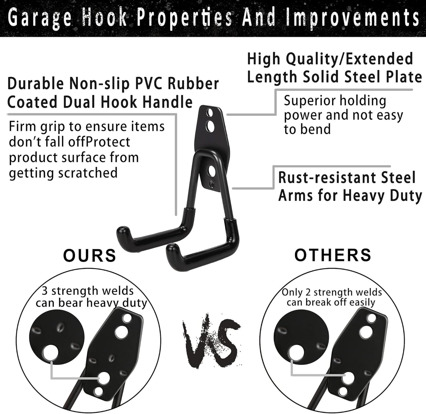 16 Pack Garage Hooks, Heavy Duty Steel Wall Mount Utility Hangers