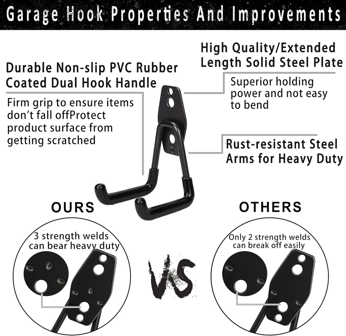 16 Pack Garage Hooks, Heavy Duty Steel Wall Mount Utility Hangers