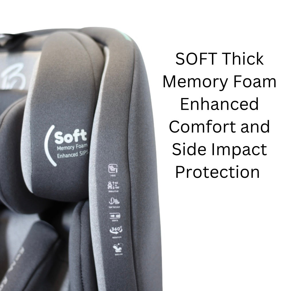 All-Rider 360 Rotating Convertible i-Size R129 Car Seat with ISOFIX and Top Tether - GREY