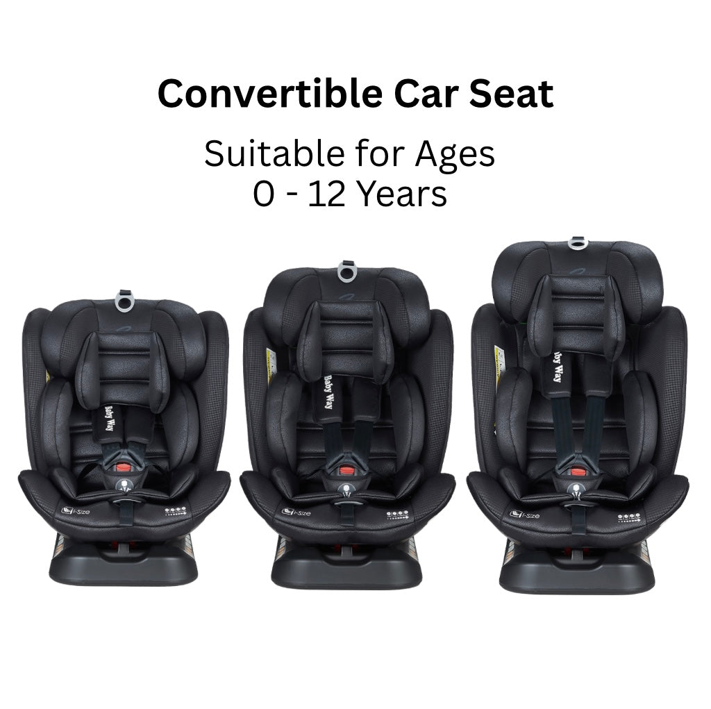 Preorder - GrowSwitch iSize Convertible Car Seat for 0-12 years - BLACK