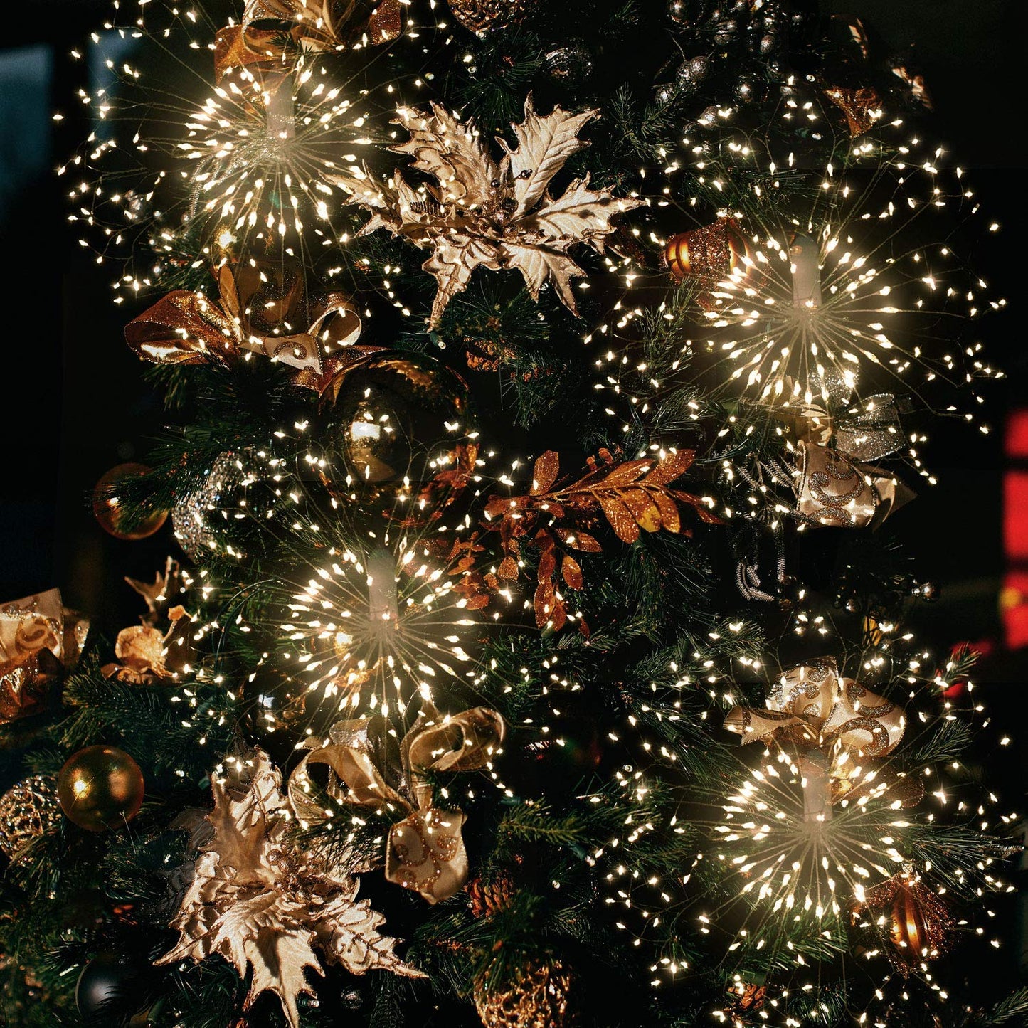 198 LED Hanging Starburst Firework Fairy String Light Lamp Party Xmas Decro