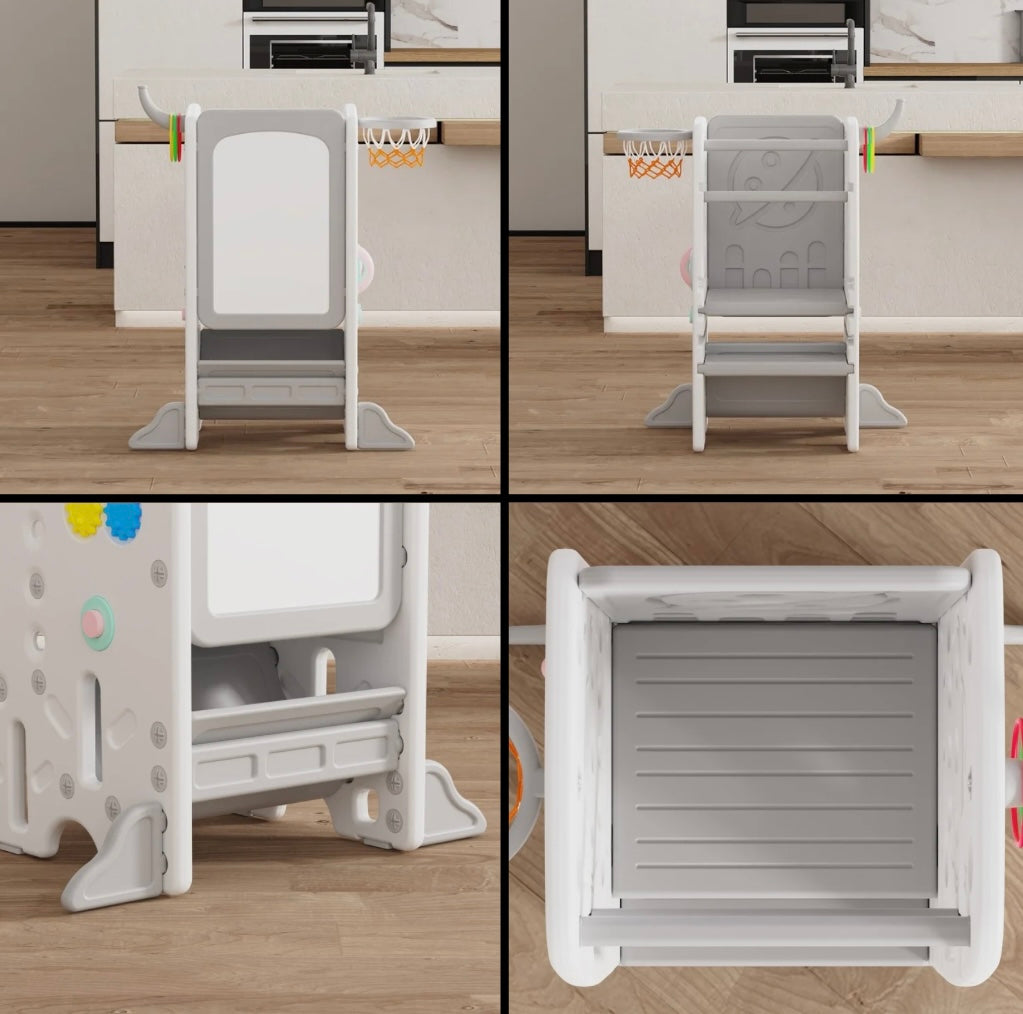 Deluxe Multi-Function Toddler Learning Tower Step Stool with Activity Centre