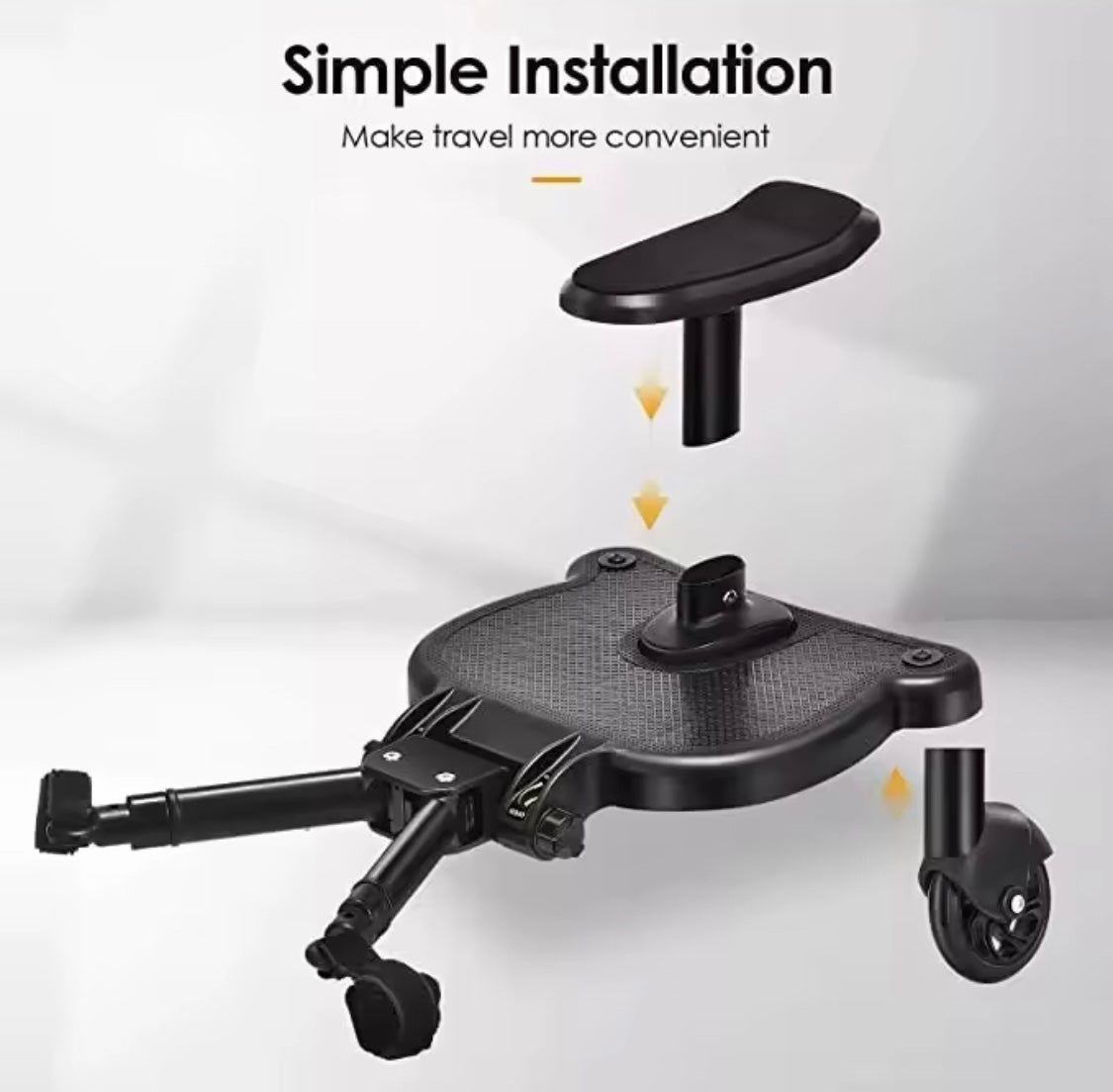 Universal Stroller Ride-On Board with Seat and Strap Holder