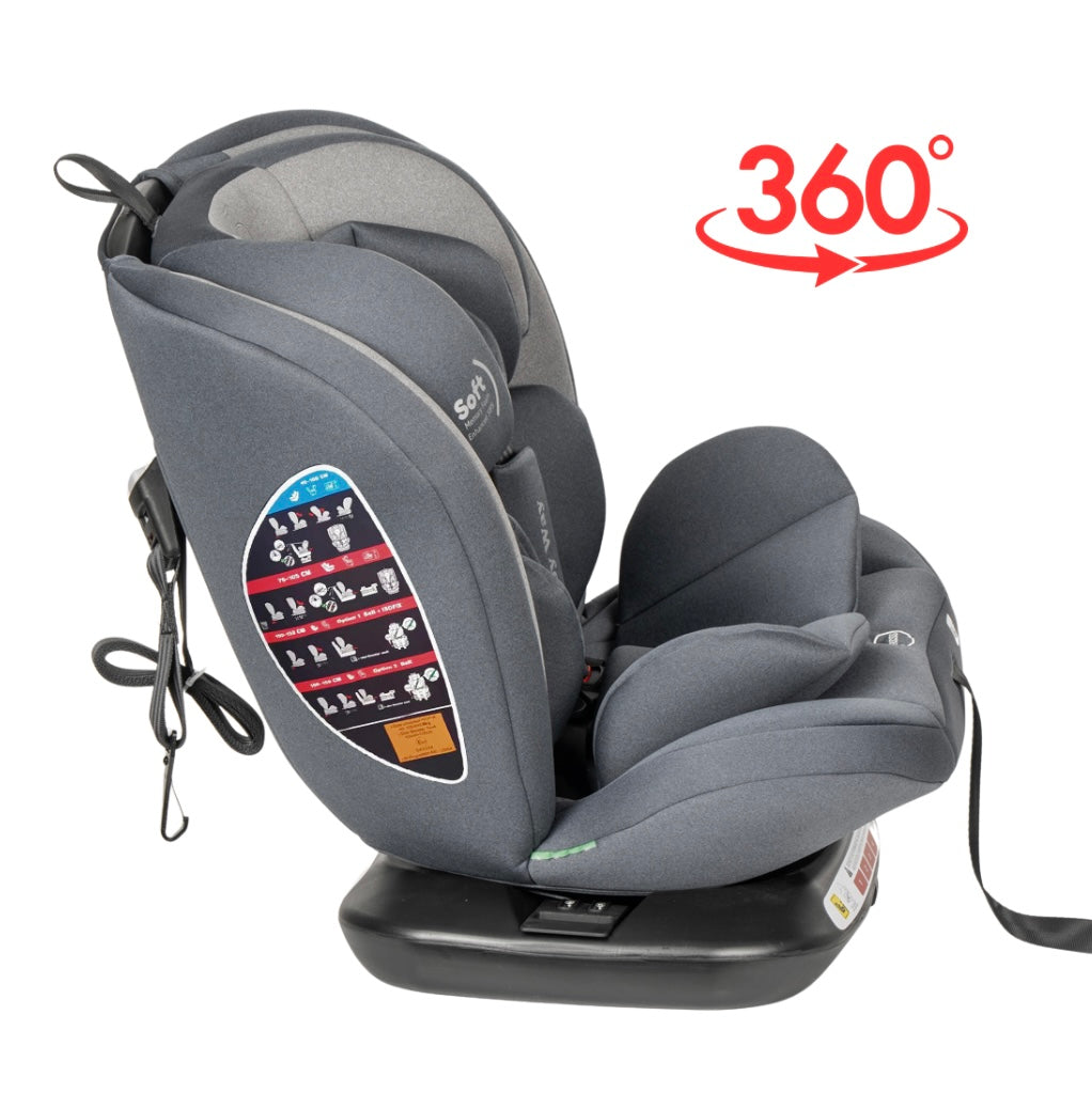 All-Rider 360 Rotating Convertible i-Size R129 Car Seat with ISOFIX and Top Tether - GREY