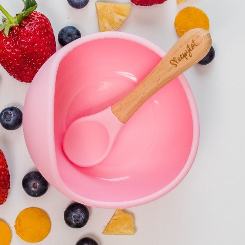 Sleepytot -Suction Bowl & Wooden Spoon Set