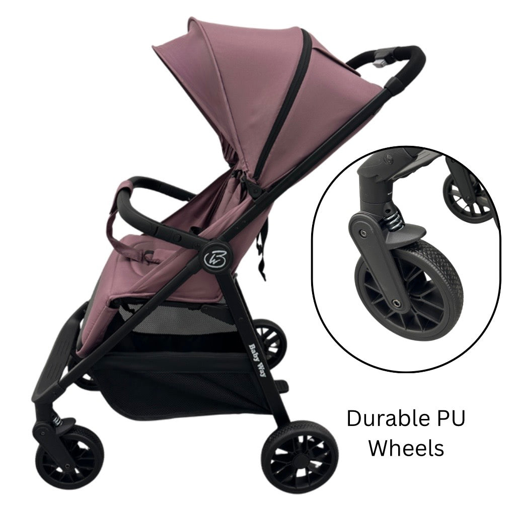 Roam Compact Travel-Friendly Stroller with Extended Canopy - PINK