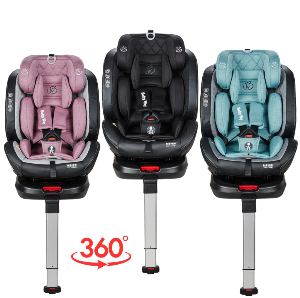 Royal 360 Rotating and Convertible Car Seat with ISOFIX and Leg Support - BLACK
