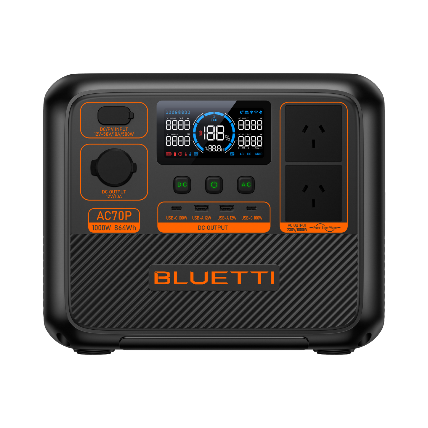 BLUETTI AC70P Portable Power Station | 1,000W 864Wh - Actiontech