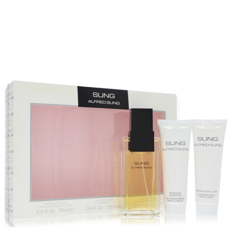 Alfred Sung Gift Set - 3.4 oz Eau De Toilette Spray + 2.5 oz Body Lotion + 2.5 oz Shower Gel by Alfred Sung --