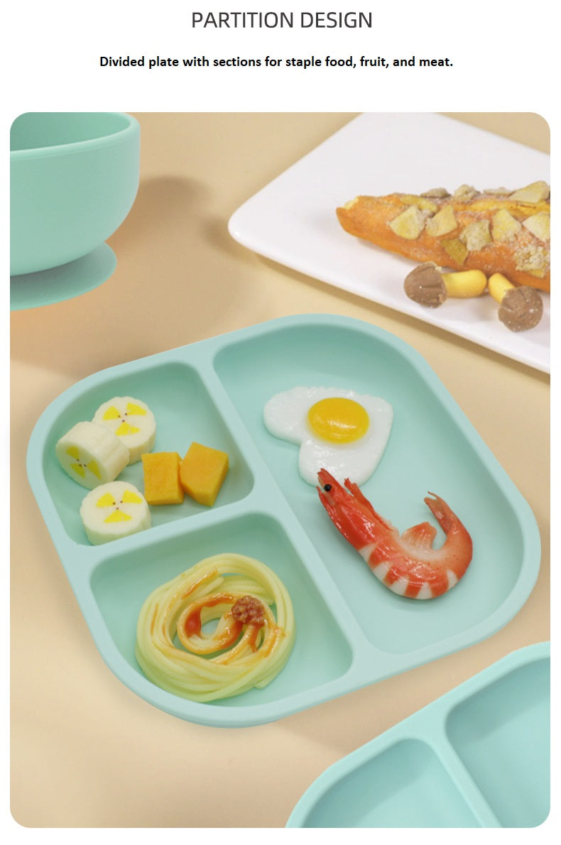 8-Piece Baby Silicone Feeding Set – Warm Sand