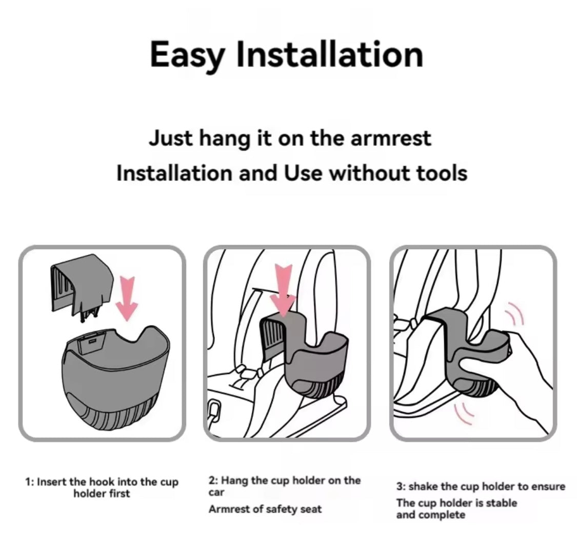 Universal Clip-On Baby Bottle & Cup Holder for Car Seats, Strollers & More