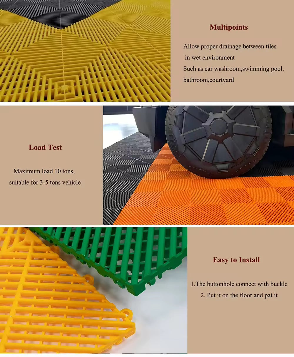 Interlocking Plastic Garage Flooring Tiles