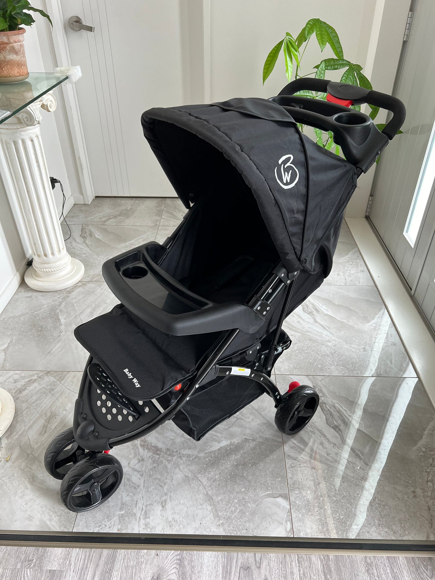 The Jogger - Agile 3-Wheel Compact Stroller + Food Tray + Parents Tray