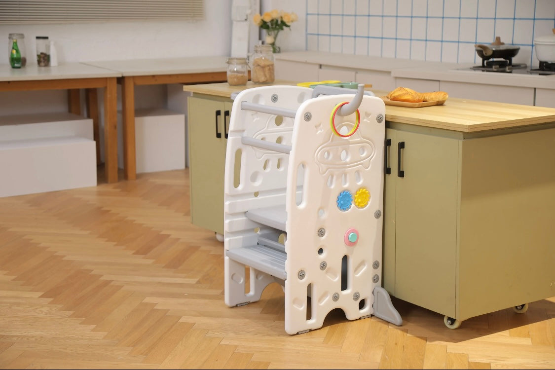 Deluxe Multi-Function Toddler Learning Tower Step Stool with Activity Centre