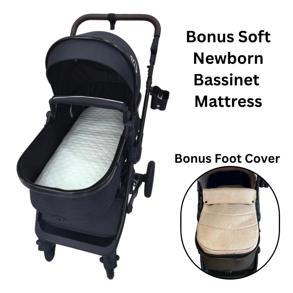 Preorder - Evolve - 3 in 1 Stroller + Bassinet + i-Size Capsule Travel System with Mattress + Beige Skin