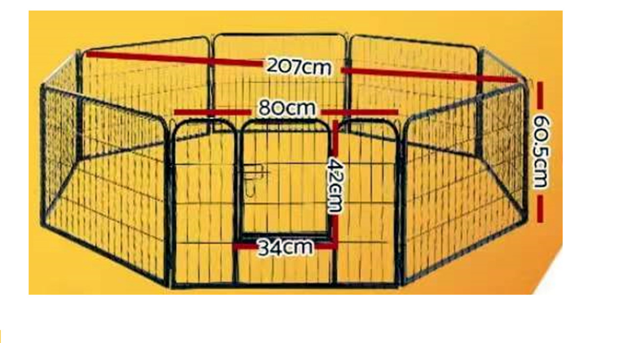 8 Panel Pet Playpen Fold Exercise Cage Fence Enclosure Dog Puppy