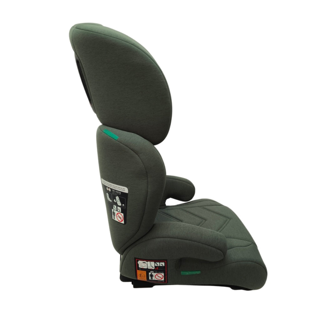 Zen i-Size Booster Car Seat with Isofix and Adjustable Headrest - GREEN